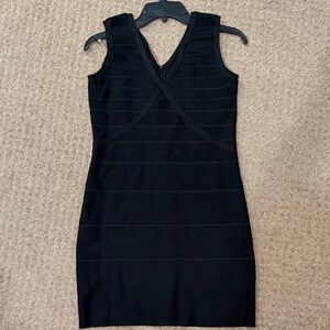 Calvin Klein Black V-Neck Mini Dress